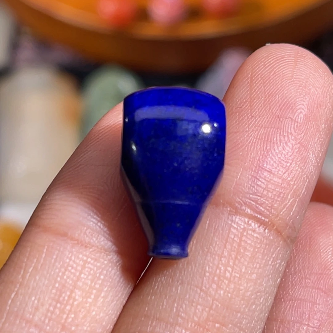 管***青金石未镶嵌三通对孔 10.7mm