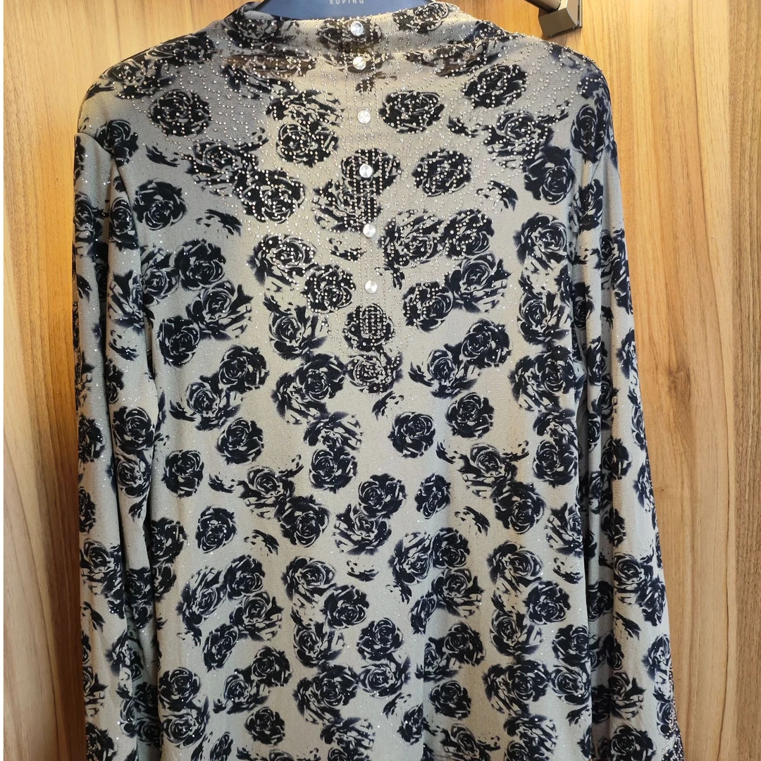 伴月伊人福利款半高领花色加绒衬衣96093