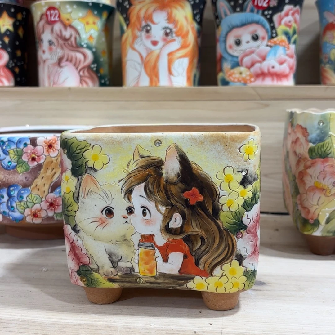 景德镇手绘花盆陶瓷12/11