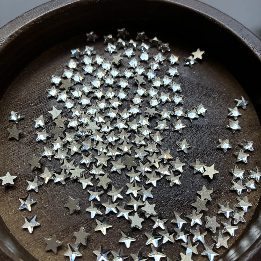东洲平底5mm五角星美甲钻 diy高闪平底异形星星指甲装饰饰品