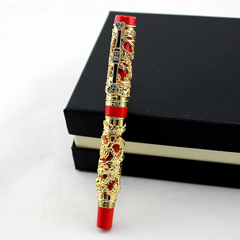 金豪铱金笔龙凤呈祥收藏礼品笔商务办公签名钢笔练字墨水笔