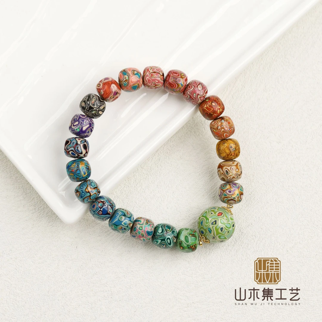 【18K金】大漆+欧0.8*0.9（花千树）单圈手串￥【山木集】（多样性）