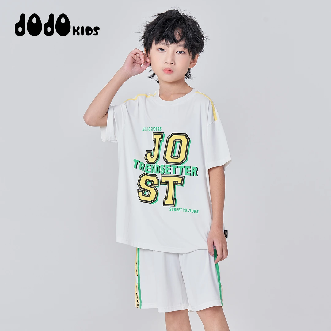 JOOJOO童装套装儿童女童运动舒适时尚夏季透气撞色14112376