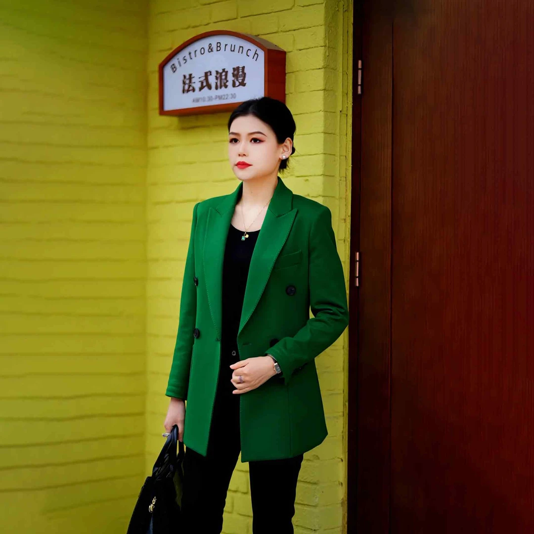 【丽爷】174-41正阳绿时尚春夏职业气质单西装外套