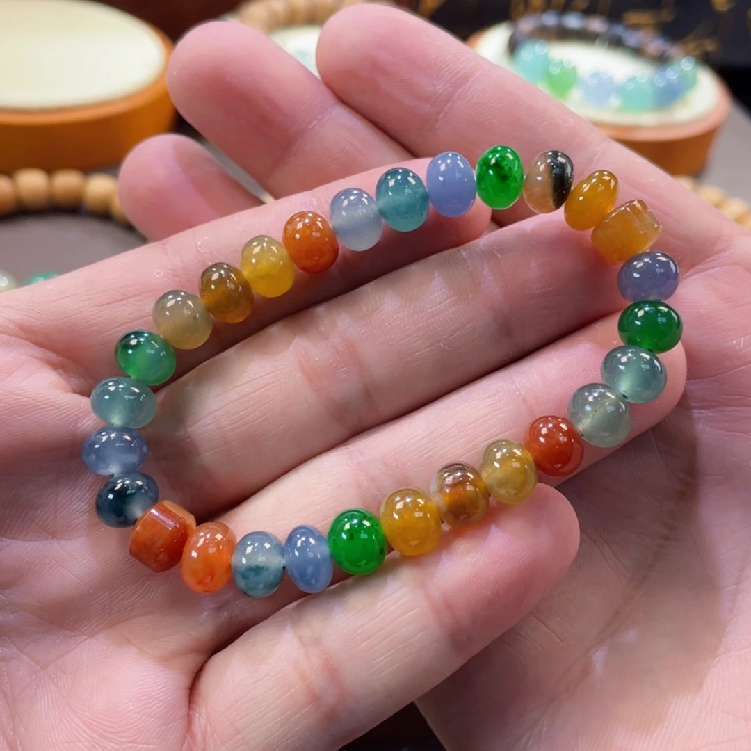 翡翠手链未镶嵌浓鼓