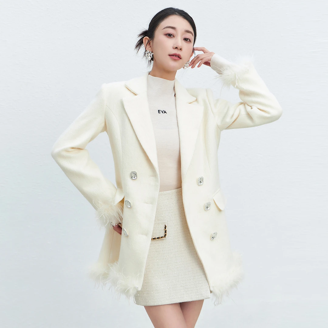 【媛媛女王专享】EVA OUXIU/伊华欧秀毛呢外套45WLS5661