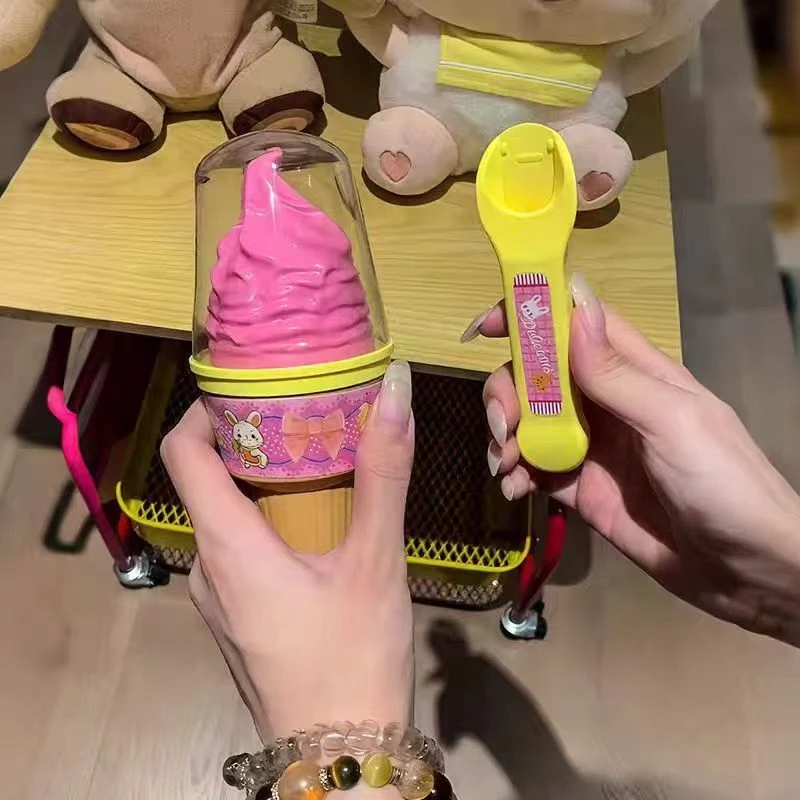 2025爆款娃娃喂食玩具仿真冰淇淋投喂套装进餐喂食过家家玩具花格