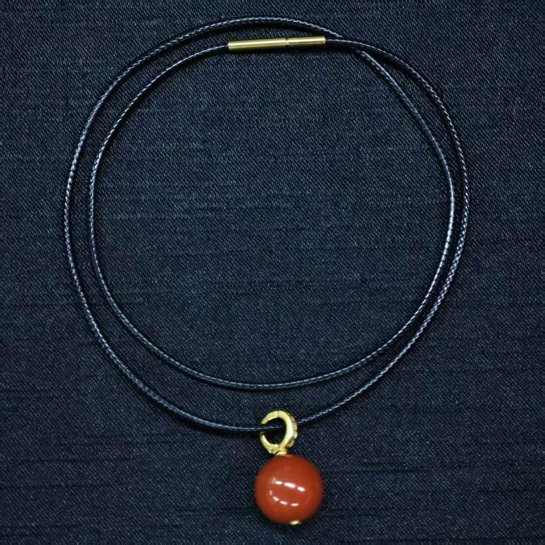 语唐瓦西南红单珠吊坠002（赠链）