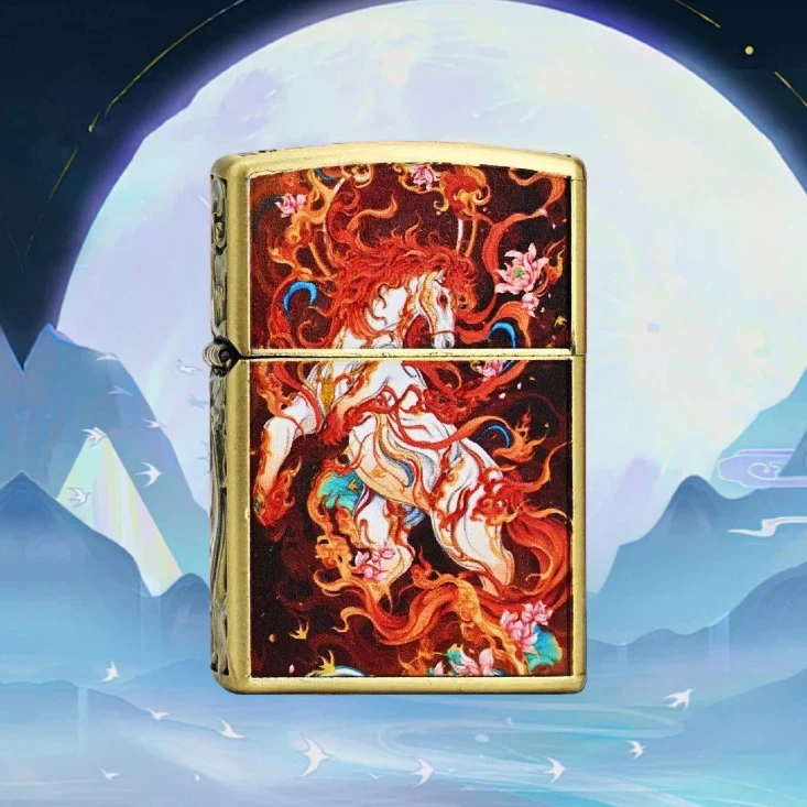 ZORRO佐罗夜光青铜骏马防风打火机送男士无油D