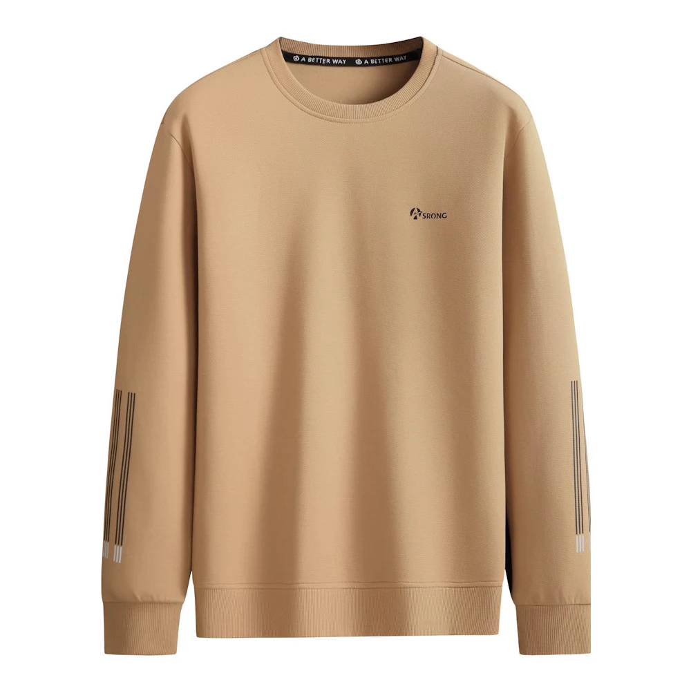 2025男士休闲时尚宽松大码打底衫春秋季百搭男式T恤圆领长袖卫衣