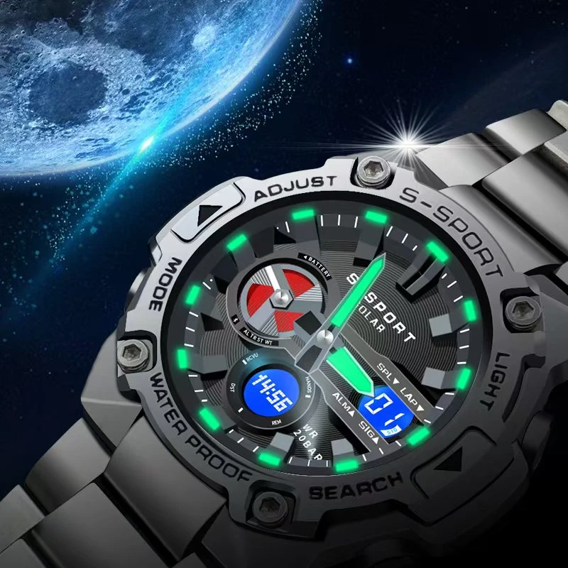 【光动能】钢铁之芯顶配版防水时尚潮流多功能夜光智能手表