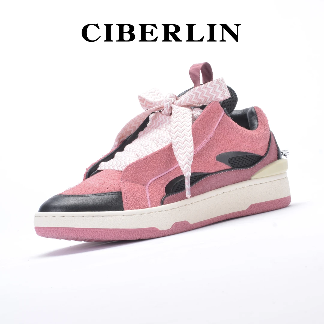 CIBERLIN脏粉色潮鞋百搭休闲鞋小众板鞋低帮透气男士运动休闲鞋子