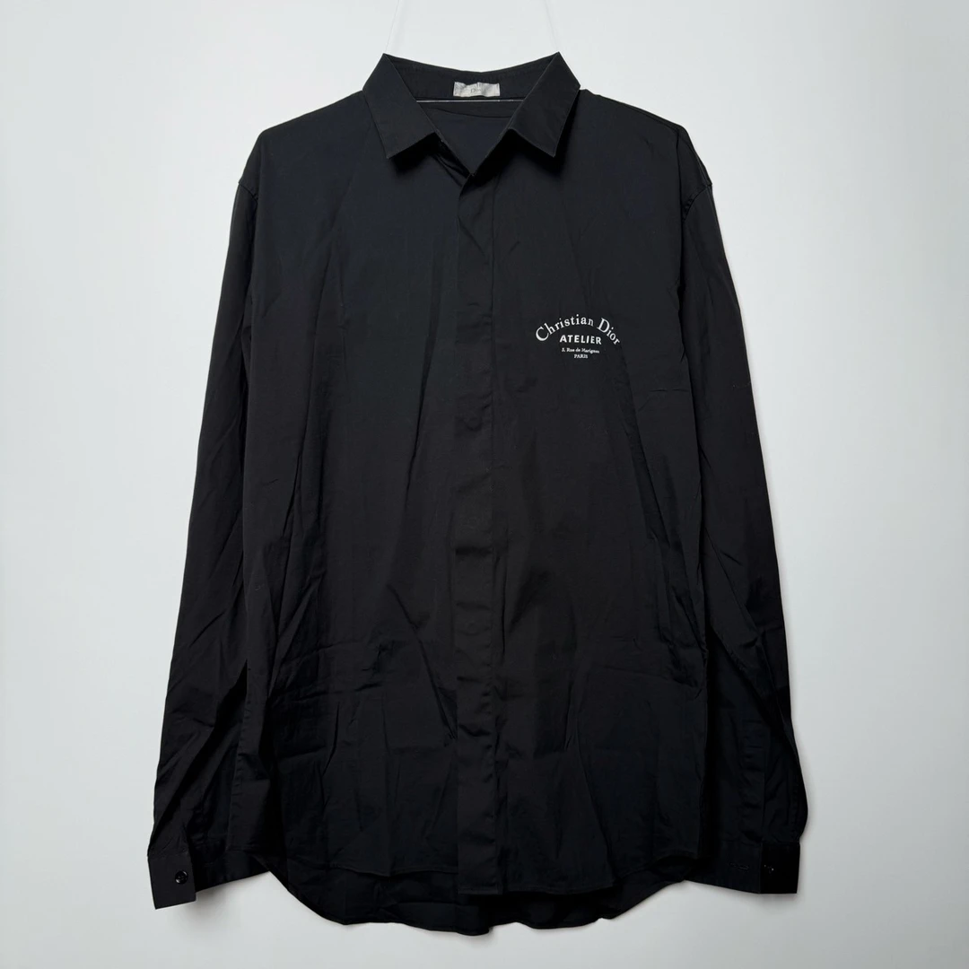 99新 DIOR/迪奥 胸口图案黑色衬衫/41 码时尚