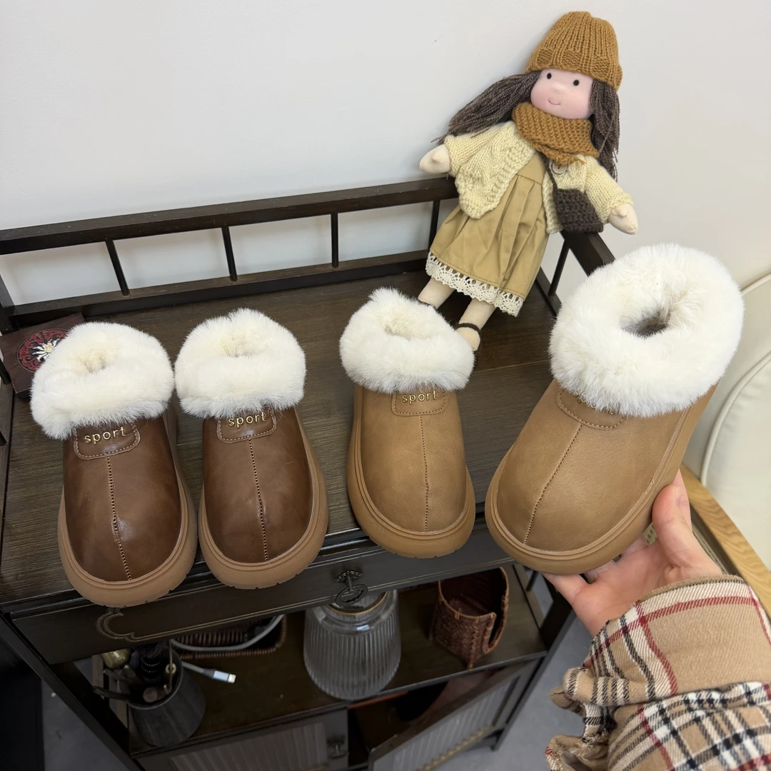 冬季新款儿童棉鞋2025保暖女童棉靴户外男童加绒一脚蹬LBE-9985