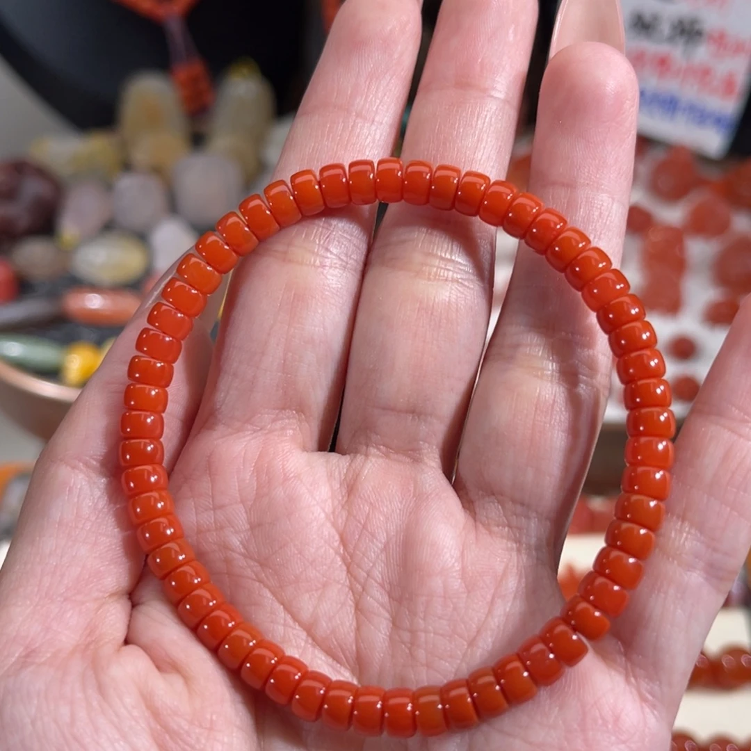 南红玛瑙未镶嵌大水沟药片单圈5.4mm