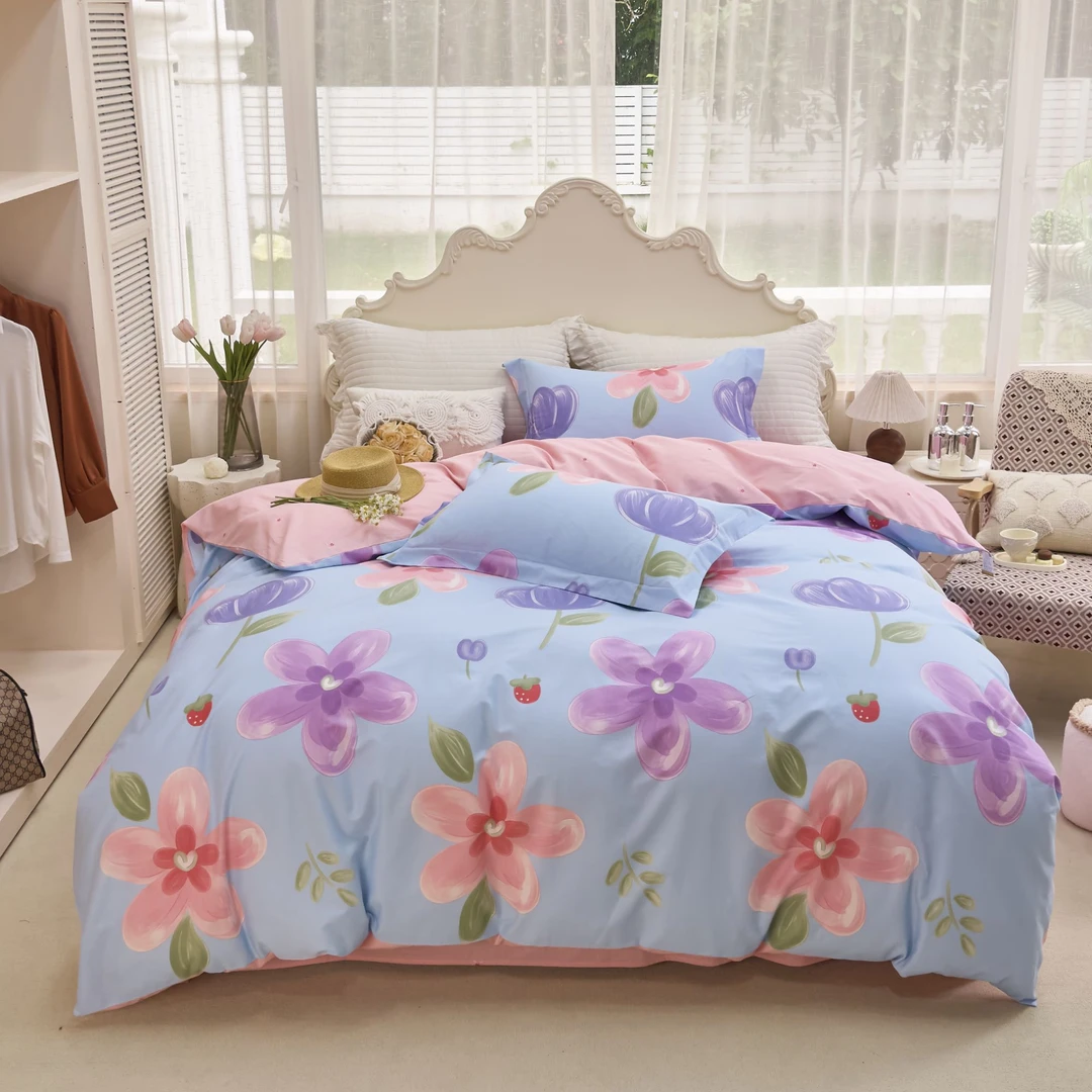 全棉-被罩新疆长绒棉=新款花卉时尚印花四季款