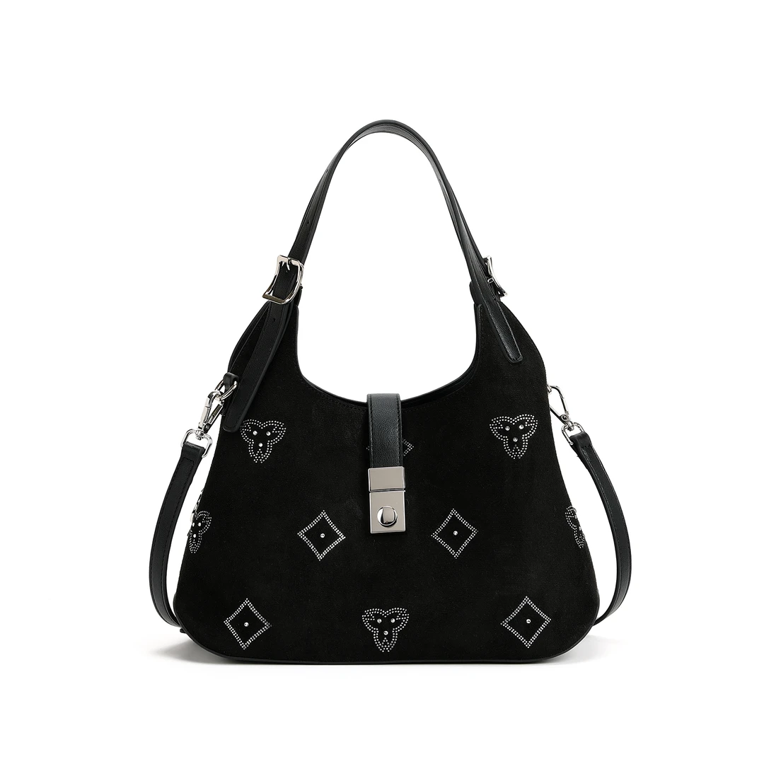 FIMKA潮流黑色气质高定轻奢单肩包