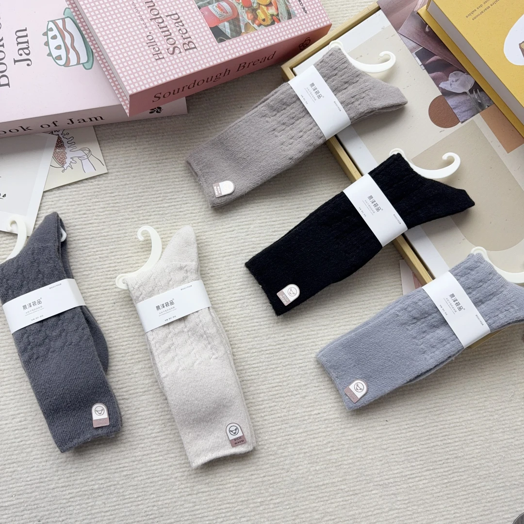 5301-6  五双女袜秋冬保暖中筒袜