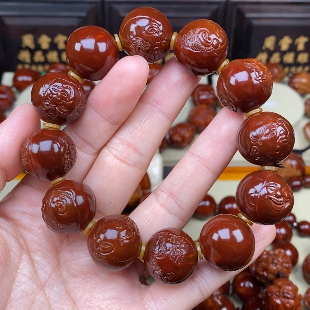 自***窗吊坠橄榄核十八罗汉