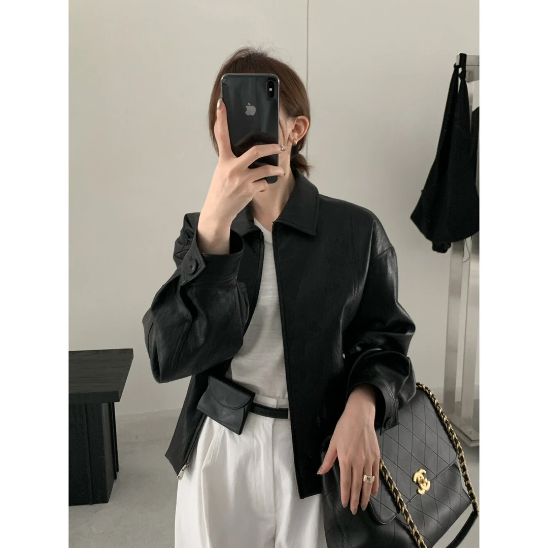 【NO退NO换】J-E3591#YOUR#皮衣质感炒鸡时尚怎么搭配都好看(福利）