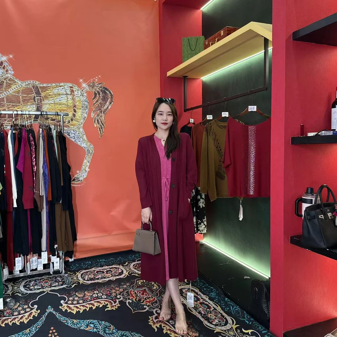 8196 多宝大码气质减龄长款A字裙子春夏季女装设计感连衣裙女