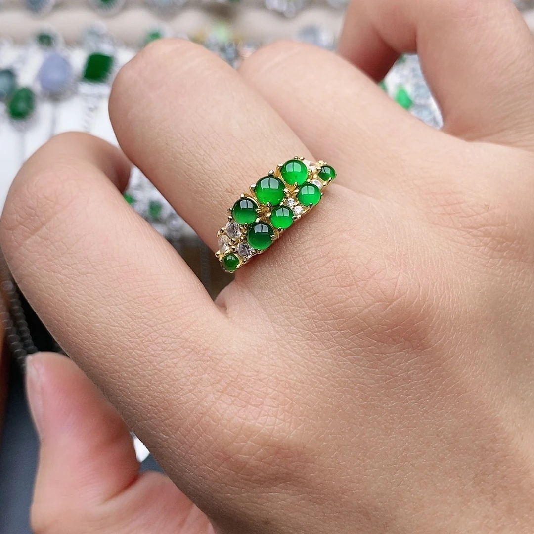 翡翠银S925镶嵌戒指