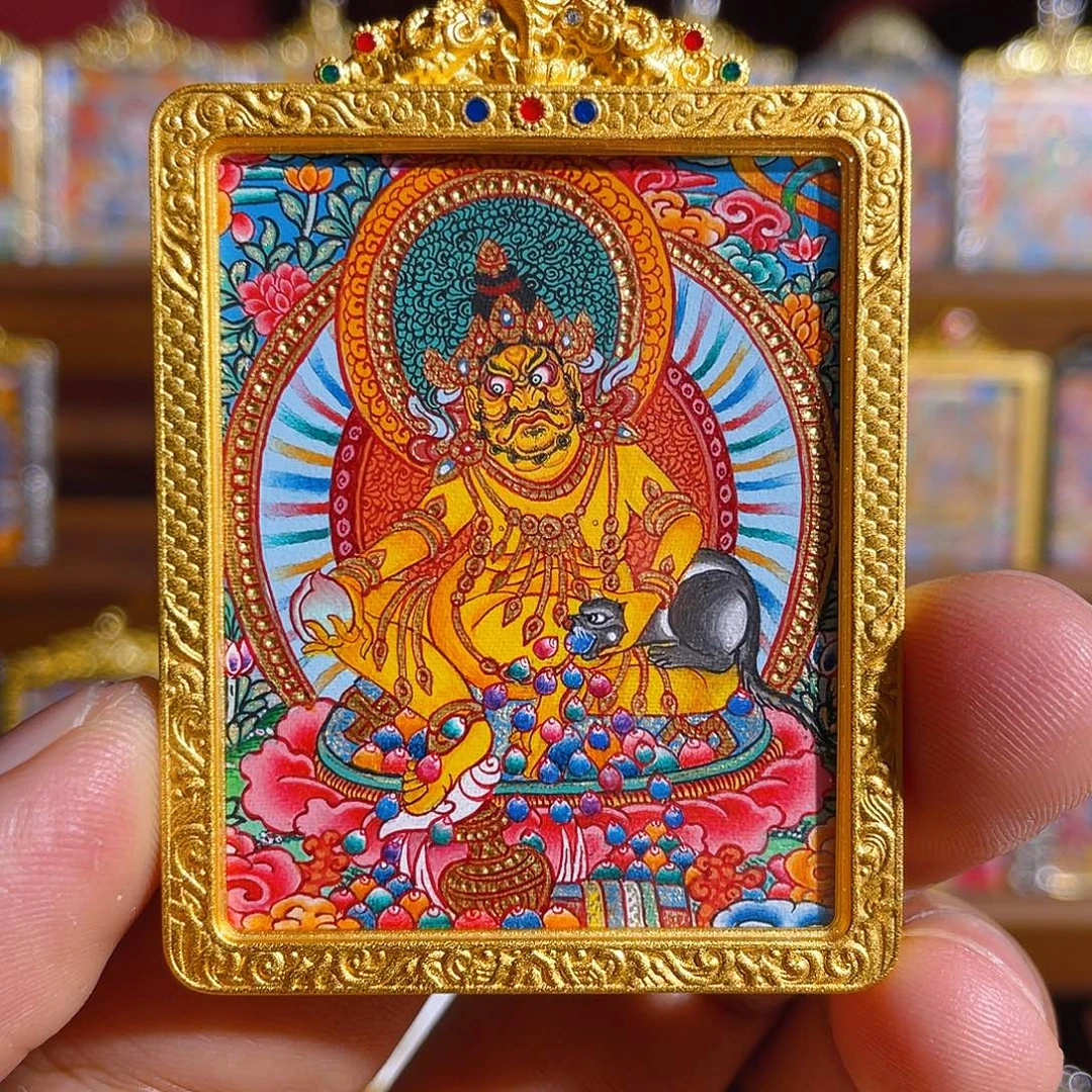 黄铜黄财神热贡小唐卡