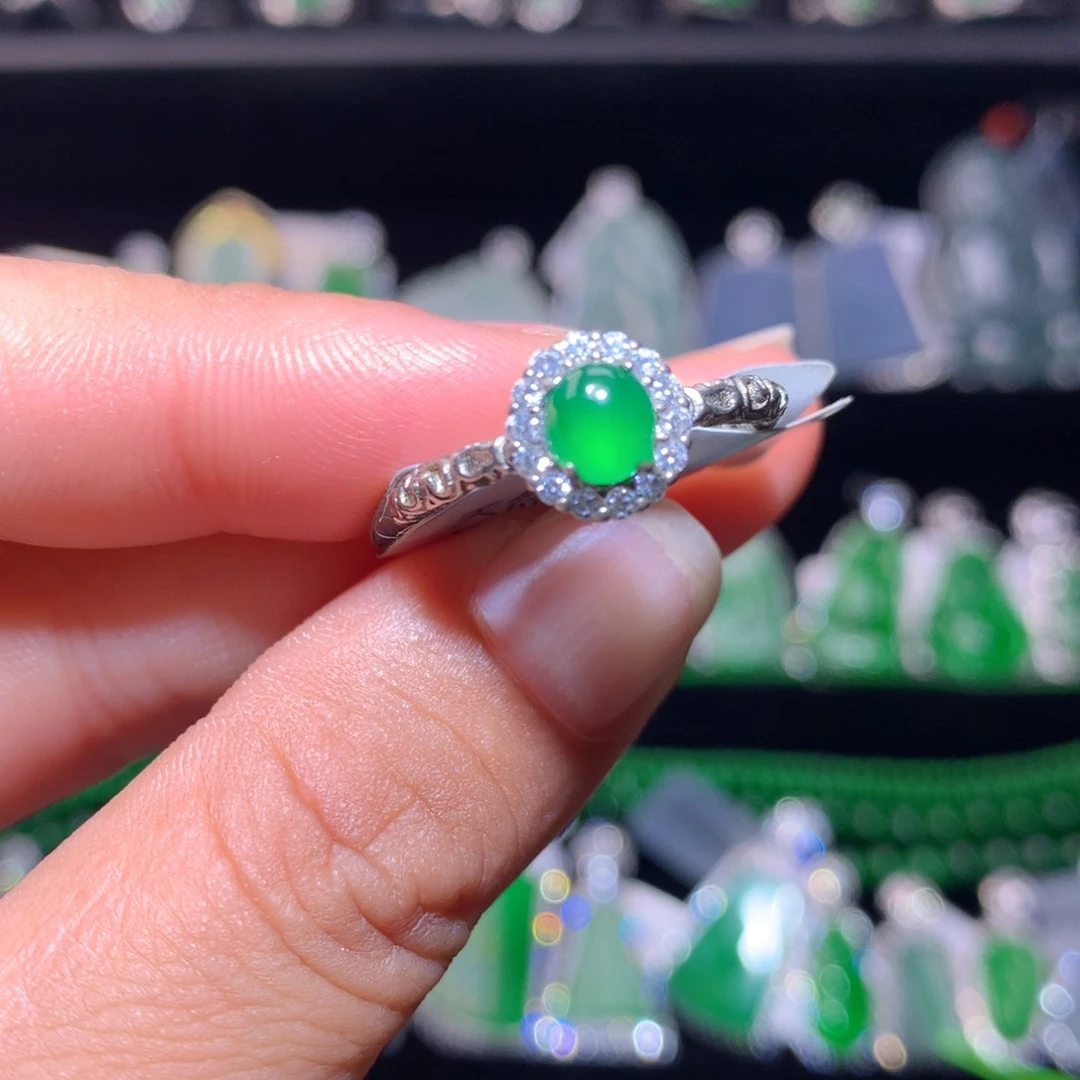 【闪购商品】翡翠银S925镶嵌颈饰天然翡翠