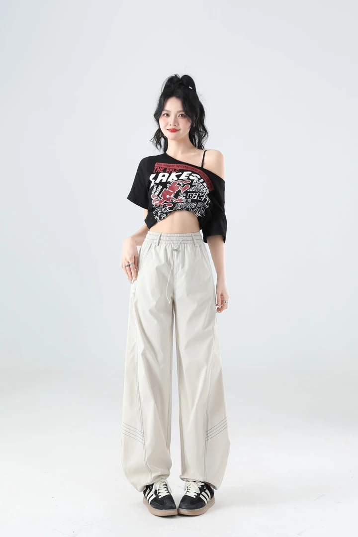 【龙姐精选】复古美式2025夏季新款明线美学休闲显瘦弯刀裤2399