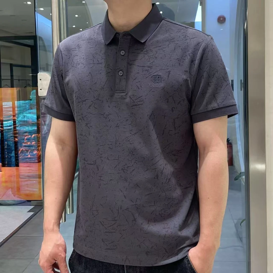 翻领短袖T恤男士冰丝夏装2025新款潮流修身品牌POLO衫男半袖2631