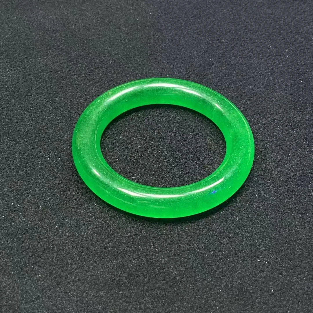 天然非洲翠高冰阳绿圆条手镯—多样性发一