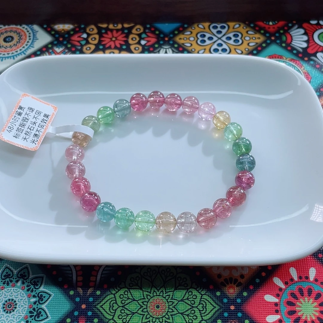 碧玺未镶嵌手链7.3mm左右