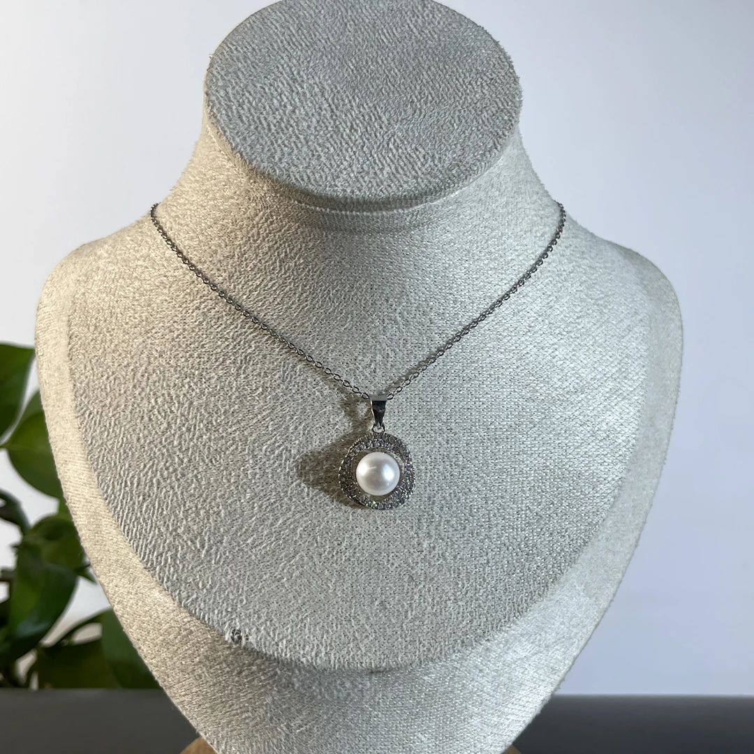 JXW27-015  s925银镶珍珠吊坠