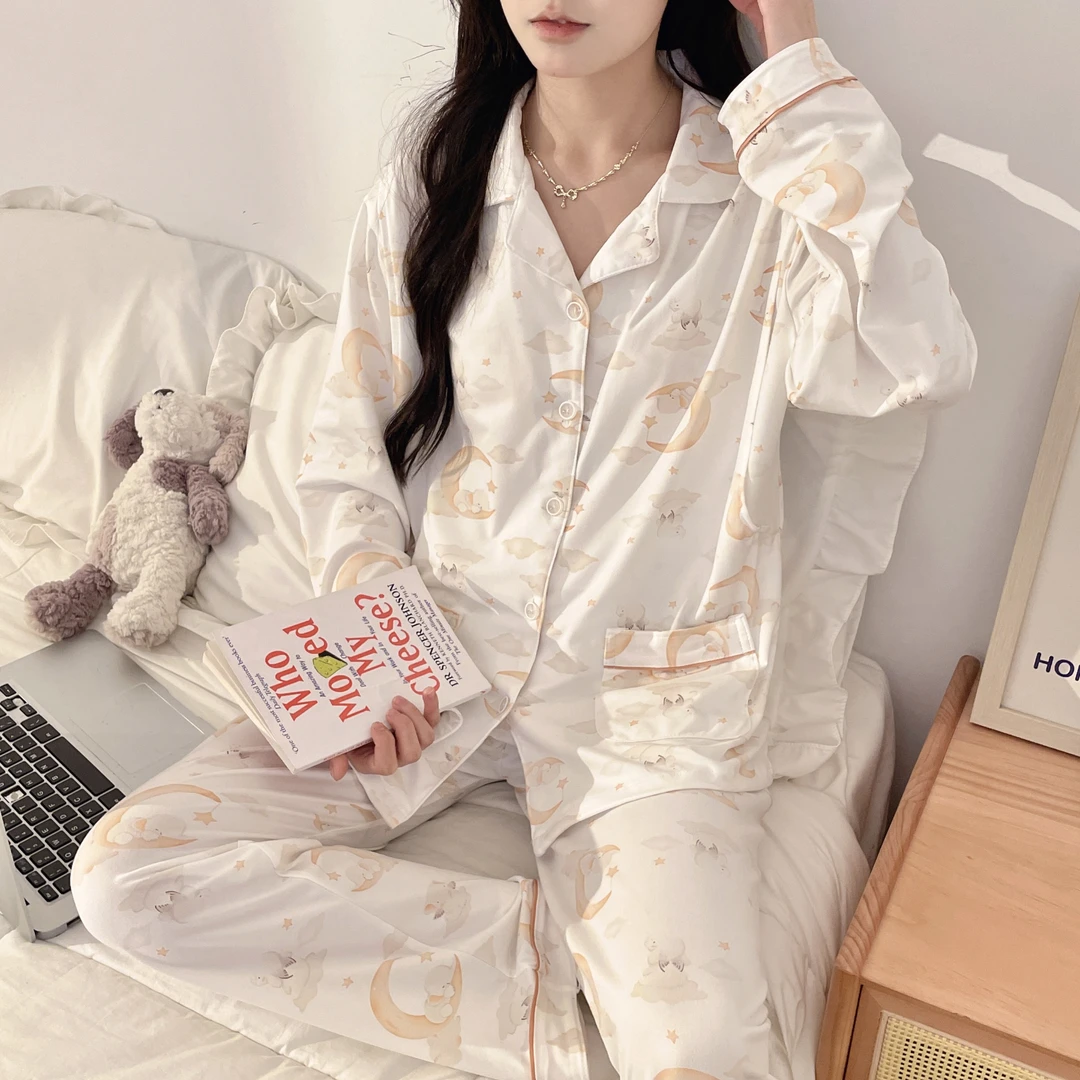 【春秋带胸垫】云感棉月子服孕妇产后喂奶产妇哺乳怀孕期睡衣