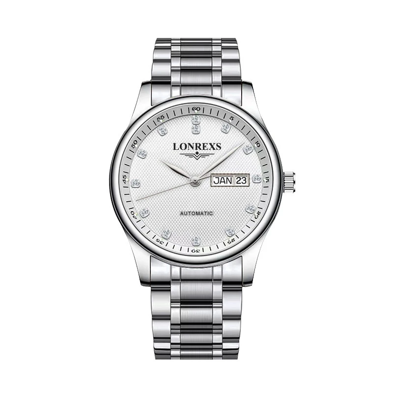 全新未使用/ LONREXS/刻度满砖名匠/表径41mm/男士经典全自动腕表