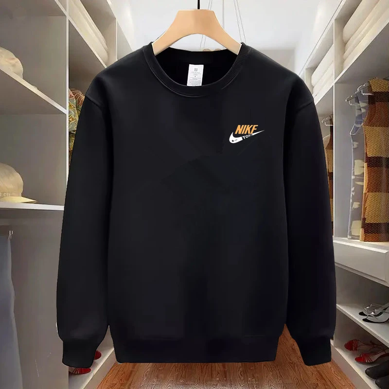 NK圆领卫衣男士2025春秋季新款潮时尚百搭学生长袖青少年男生上衣