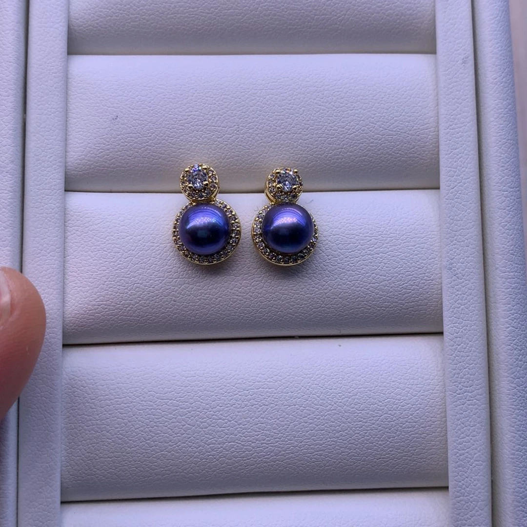 淡水珍珠耳饰合金