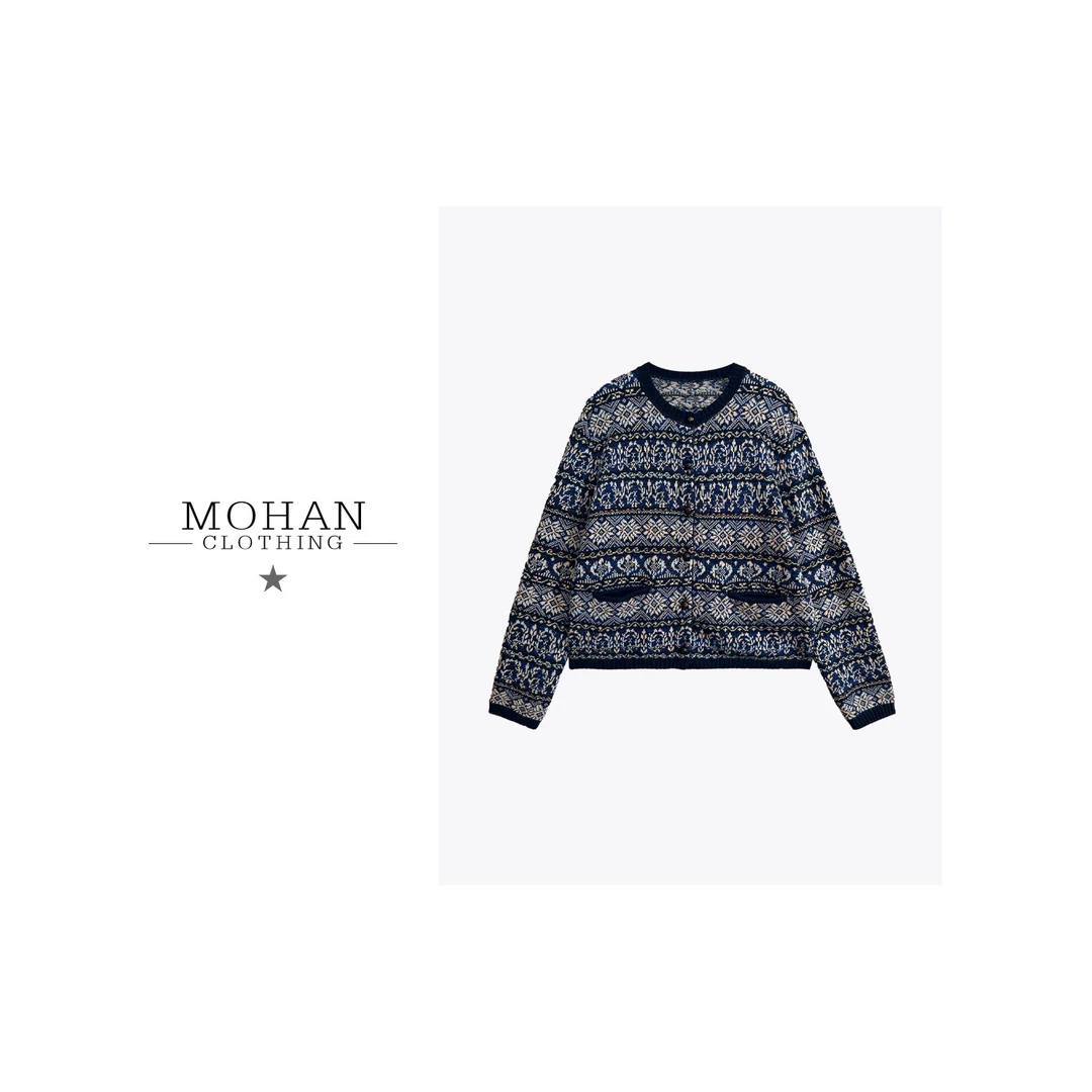 【MOHAN/墨含】高奢时尚潮流气质优雅舒适经典百搭开衫长袖AMF320