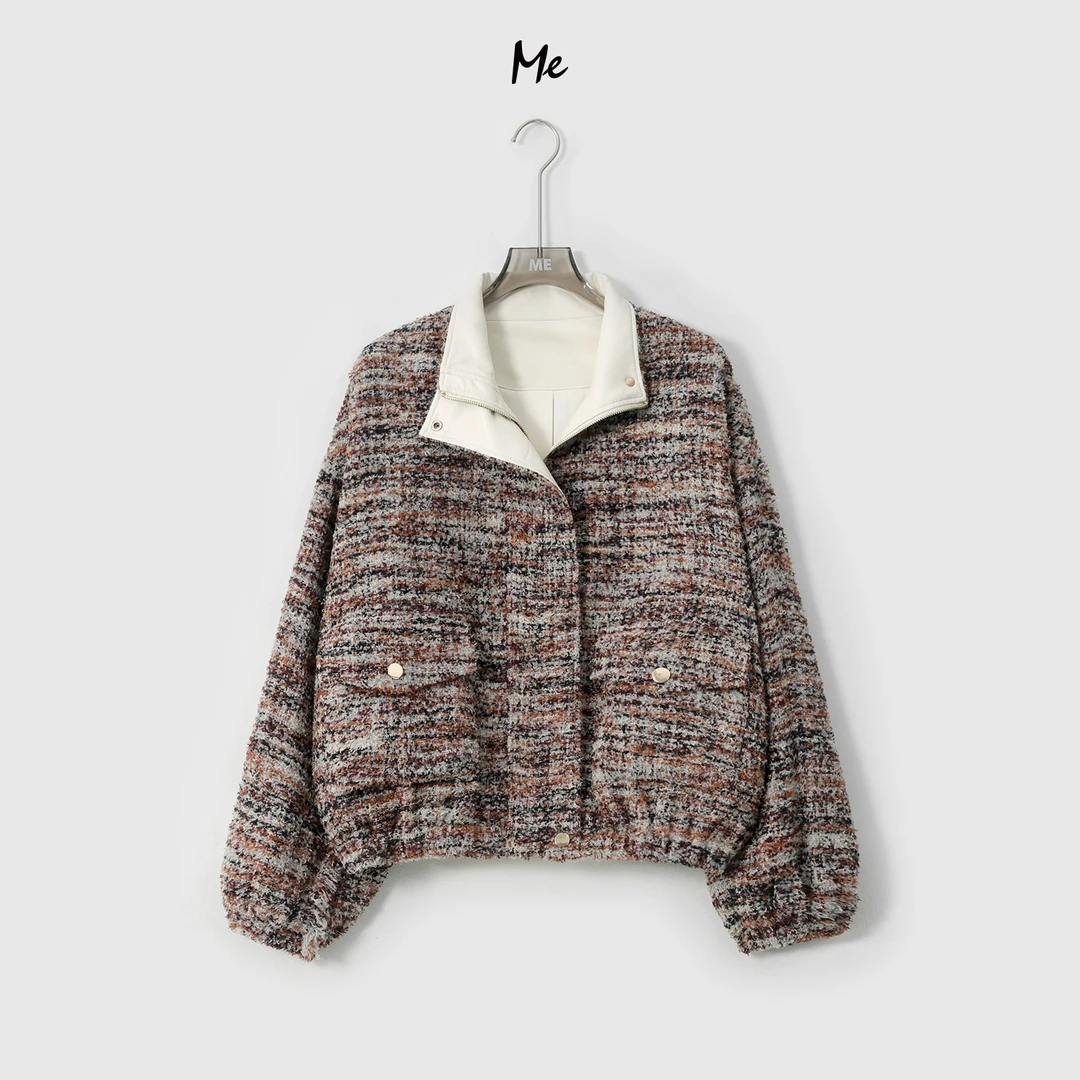 ME【暖冬】戈壁棕绵羊毛混纺百搭手工流苏设计外套MEQA0044