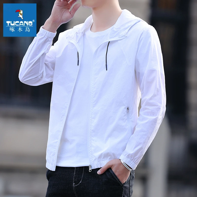 啄木鸟夏季冰丝防晒衣男士薄款透气防紫外线潮流百搭骑行服外套男