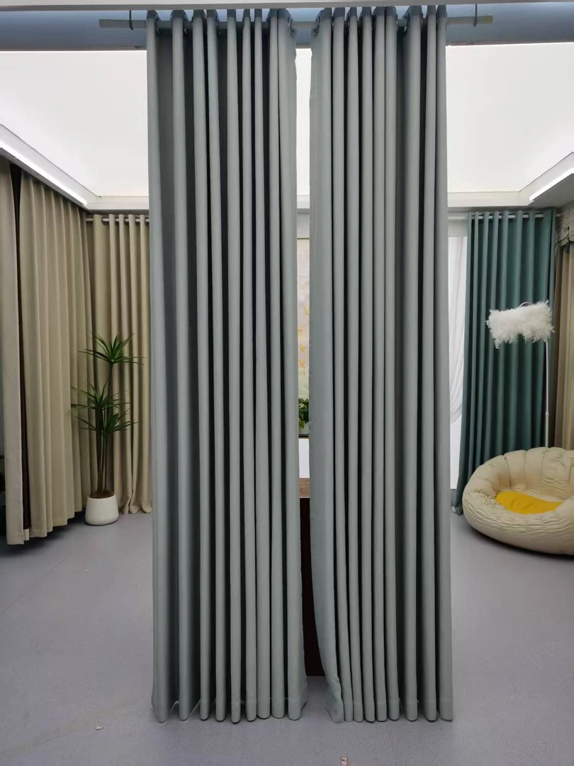 FH010时尚灰雪尼尔丝线加厚窗帘客厅卧室全遮光窗帘定制防晒隔热