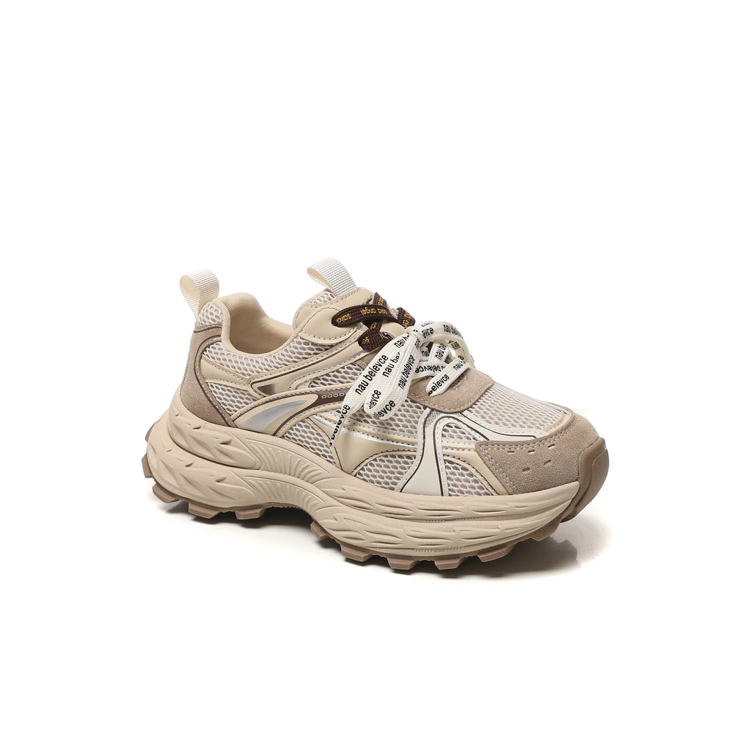 B 门店10&9/9!沙尘老爹鞋」厚底增高双鞋带运动休闲鞋女 C24082