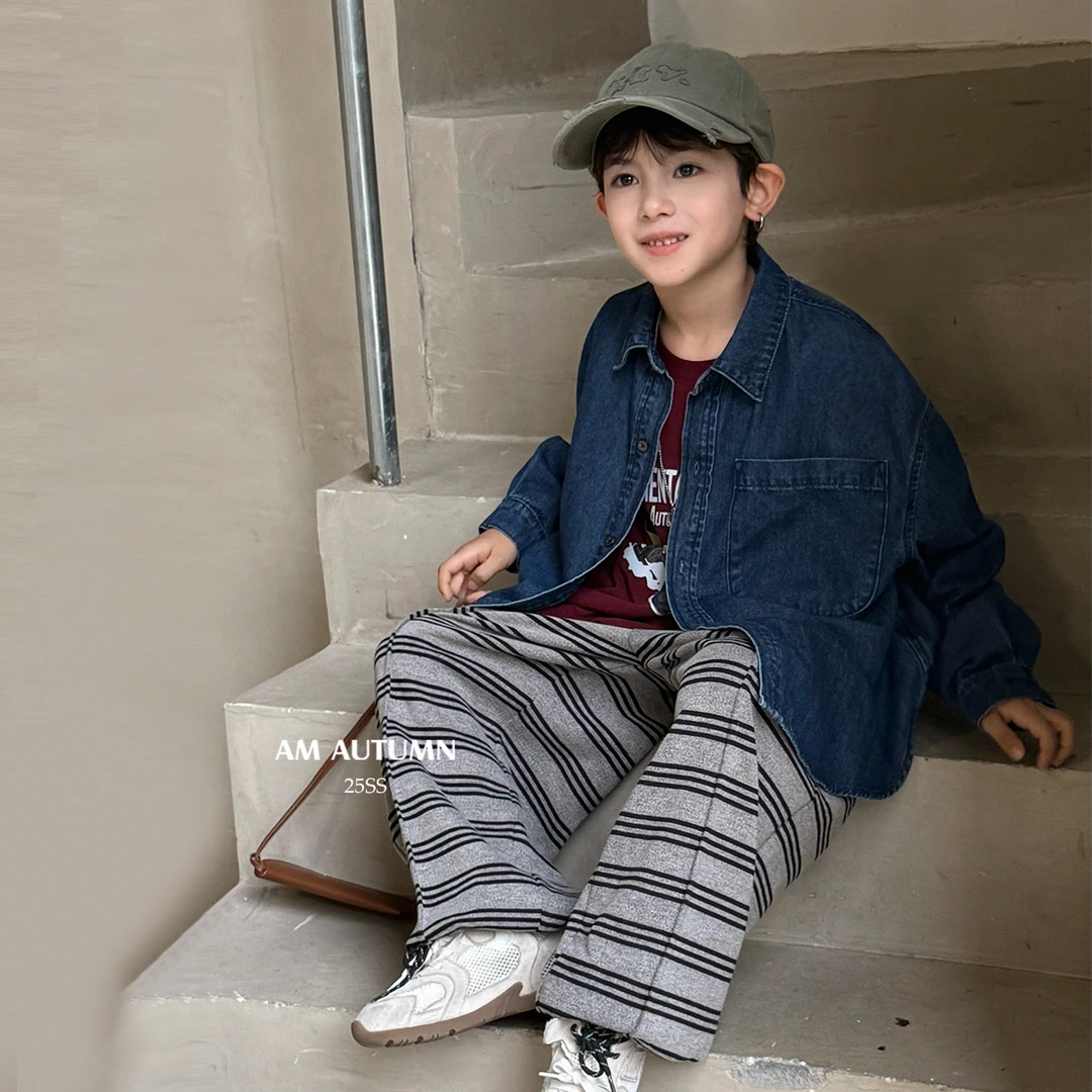 现货「AM AUTUMN」【蓝色幻想】油画蓝男童秋长袖牛仔外套NQ52118