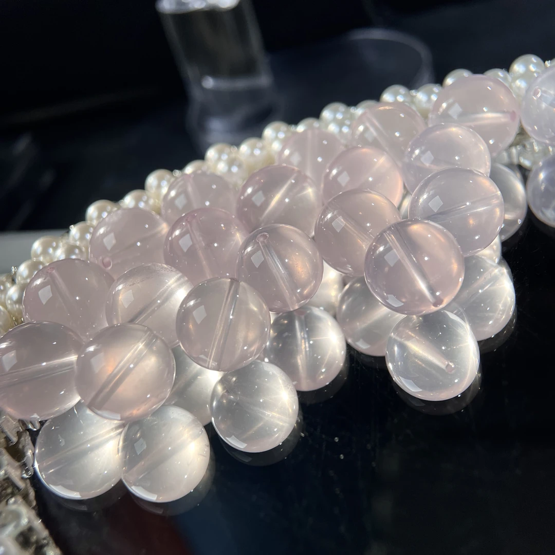 高净粉水晶圆珠13.5mm多样性发其一 KT25103154