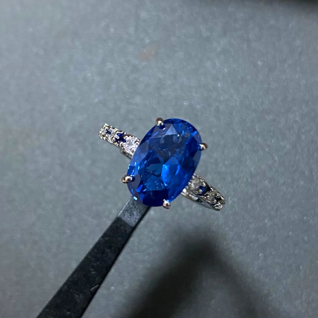 【国贸定制】高贵皇家蓝宝石精工合金戒指851