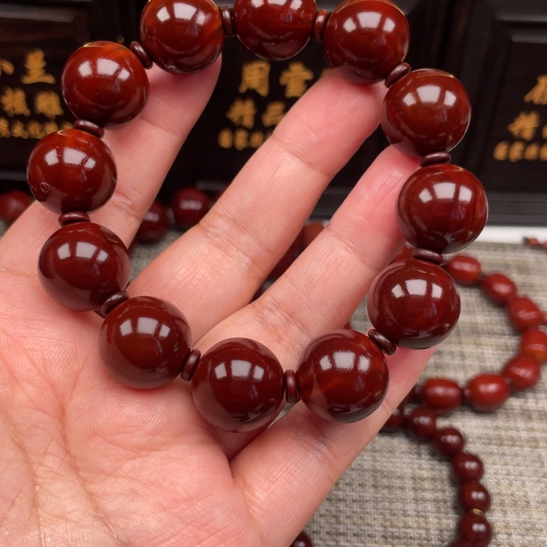 明***耀橄榄核手串正圆光柱