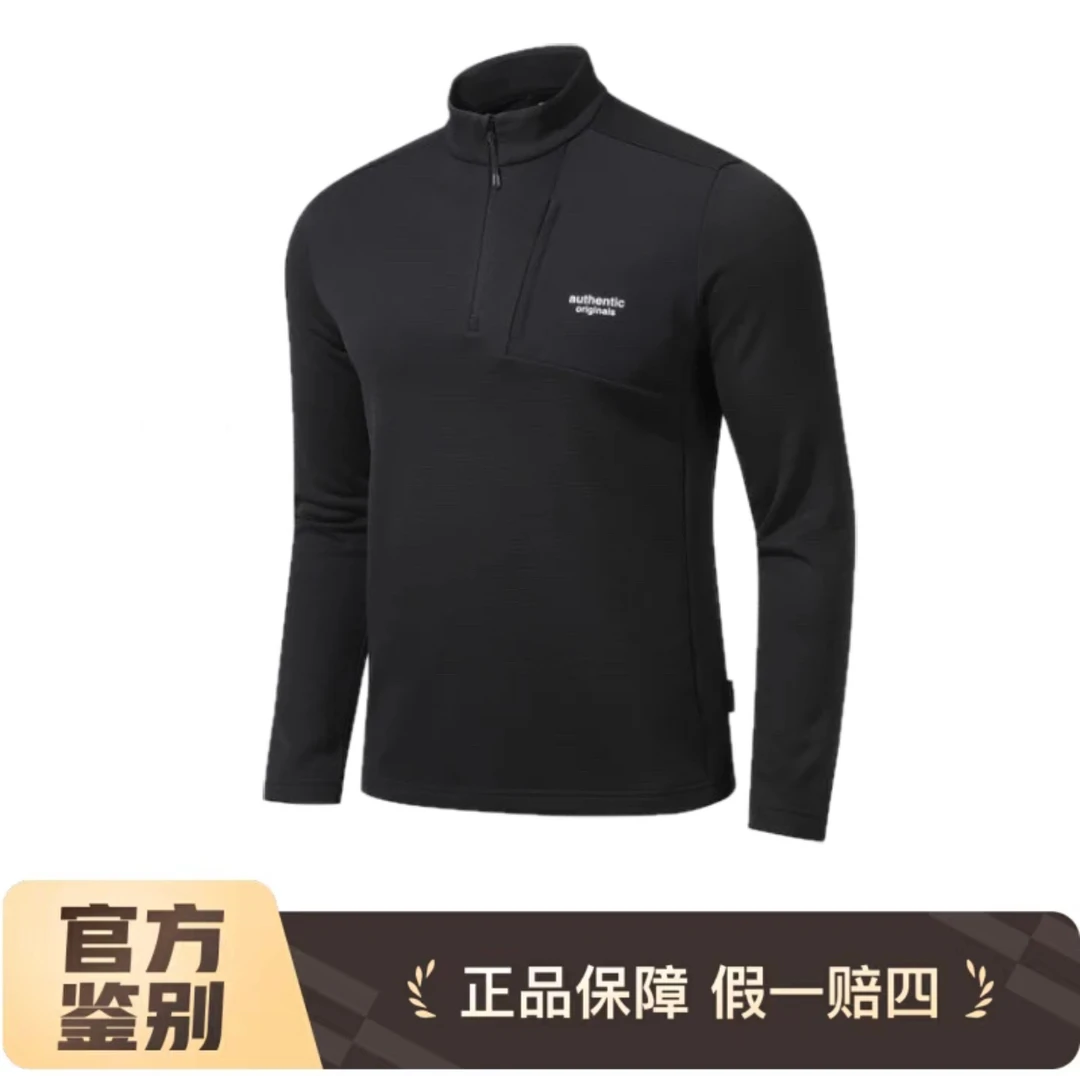 DESCENTE/迪桑特25年新款户外运动半拉链修身内搭保暖圆领套头衫