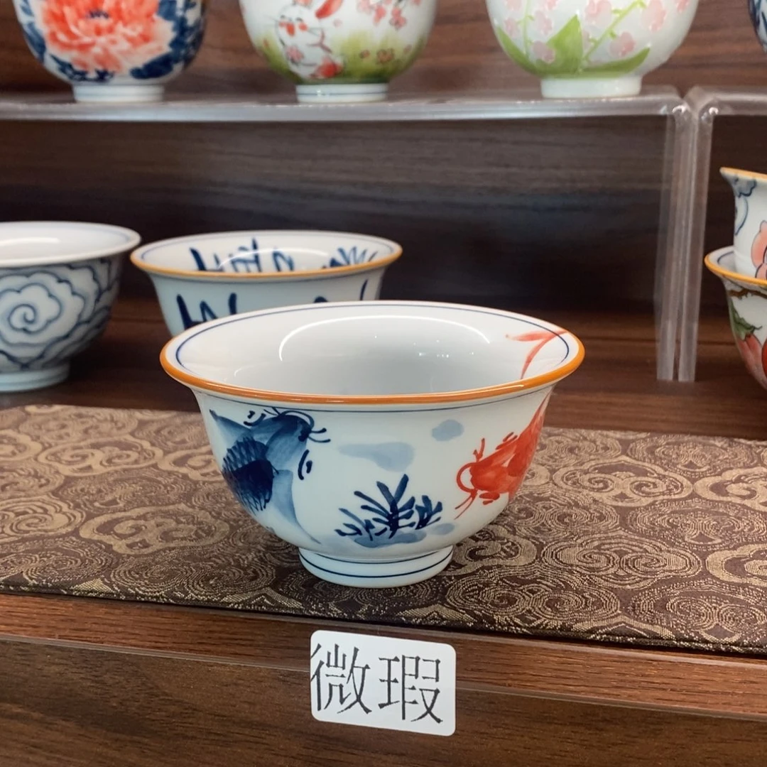 釉下彩老陶泥手工绘制