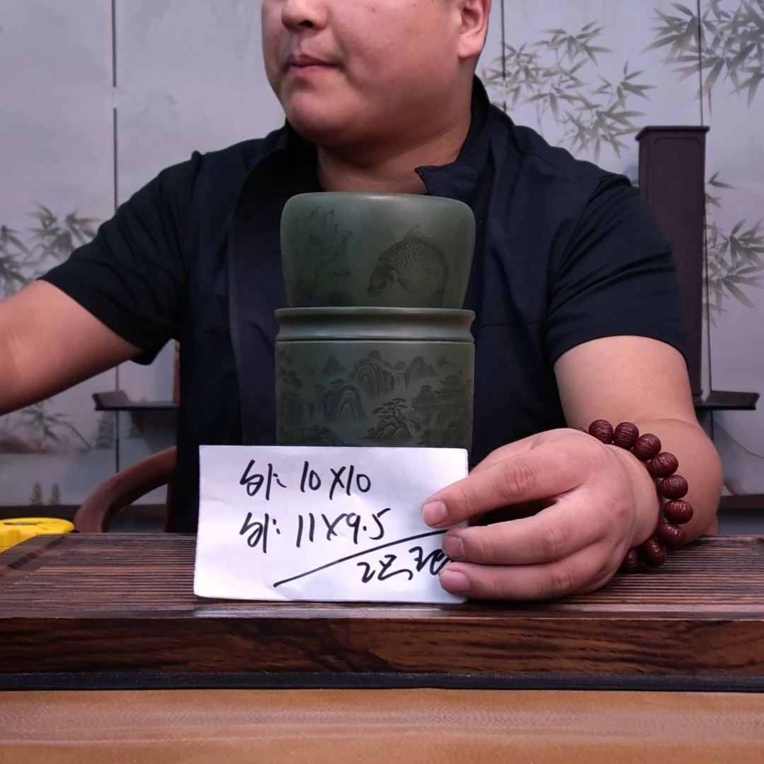 紫砂花盆同喜同喜