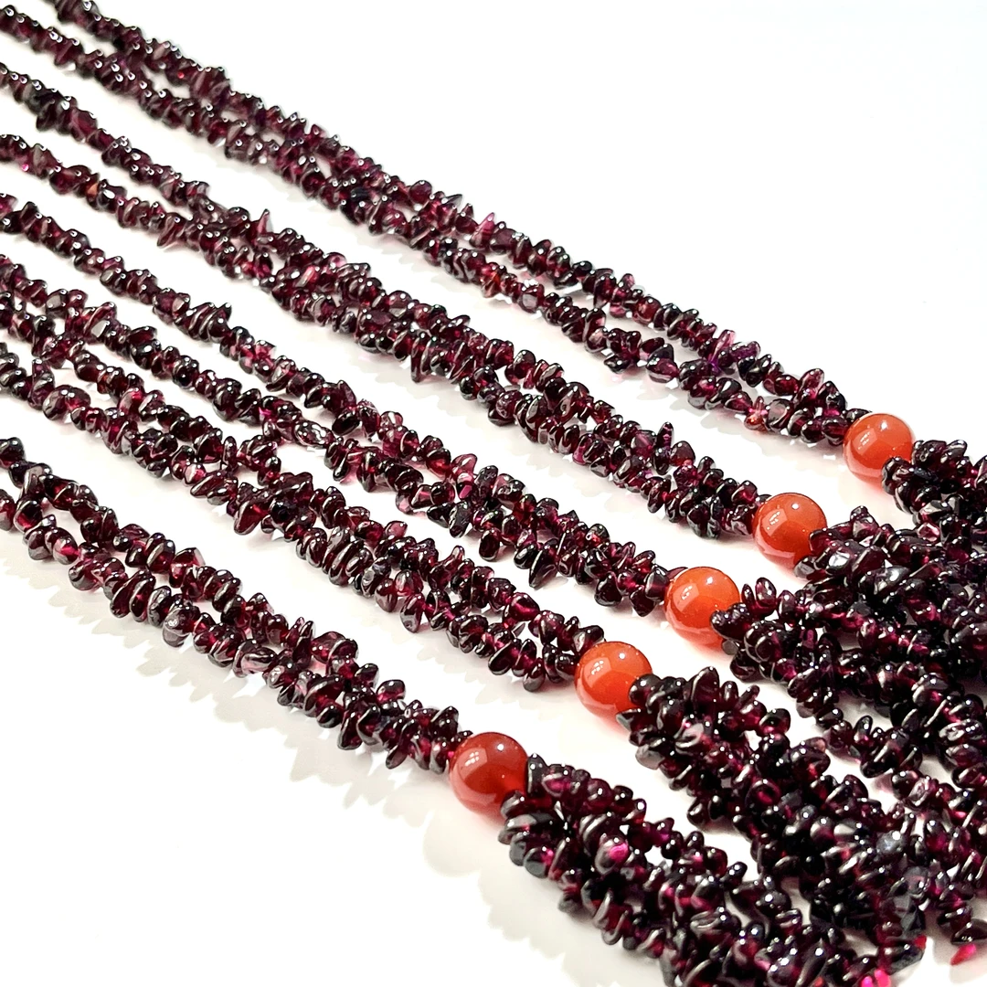 净体级紫牙乌石榴石碎石款毛衣链